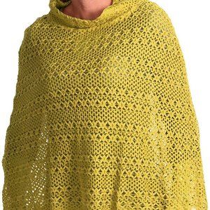 Dylan NEW yellow crochet sweater weave poncho